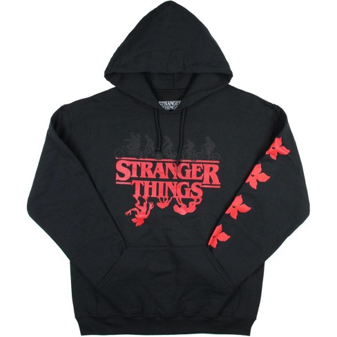 Black and red shop stranger things hoodie