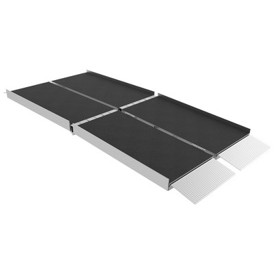 EZ-ACCESS SUITCASE Trifold Portable Aluminum Folding Ramp with Applied Surface That Resists Slips and Self Adjusting Bottom Transition Plates