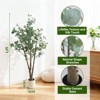Artificial Eucalyptus Tree for Indoor Outdoor Use Realistic Faux Plant with Pot Weatherproof Home Office Decor, Green - 2 of 4