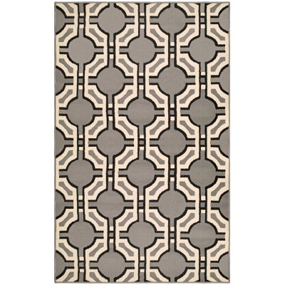 Modern Geometric Art-Deco Transitional Eclectic Trellis High-Traffic Power-Loomed Indoor Area Rug by Blue Nile Mills