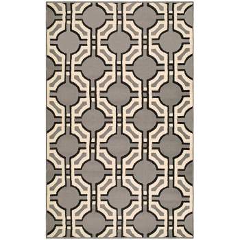Modern Geometric Art-Deco Transitional Eclectic Trellis High-Traffic Power-Loomed Indoor Area Rug by Blue Nile Mills