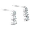Pompeii3 1/2ct 3 Stone Round Graduated Diamond Earrings 14K White Gold - 2 of 4