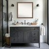 Amanti Art Pia Medium Brown Narrow Non-Beveled Framed Bathroom Vanity Wall Mirror - 4 of 4