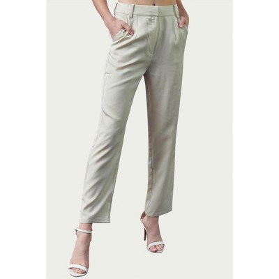 Women's PLEATED HIGH-RISE LINEN-BLEND PANT - Fore