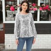 Anna-Kaci Women's Sequin Party Tie Waist Sweatshirt Pullover Top - 4 of 4