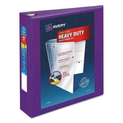 Avery Heavy-Duty View Binder w/Locking EZD Rings 2" Cap Purple 79777