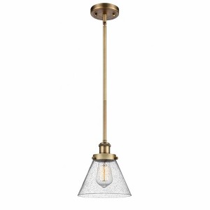 Cone - 1 Light Stem Hung Mini Pendant In Industrial Style-10 Inches Tall and 8 Inches Wide - 1 of 1