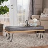 TiramisuBest Ottoman Bench - Light Grey Fabric Entryway Bench, 47.25"L x 17.5"W x 16.5"H - 2 of 4
