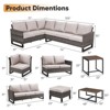Buenhomino Patio Furniture Set with Thick Cushion, High Back Outdoor Sectional Sofa and Metal Coffee Tables, 7PCS Wicker Conversation Set - 4 of 4