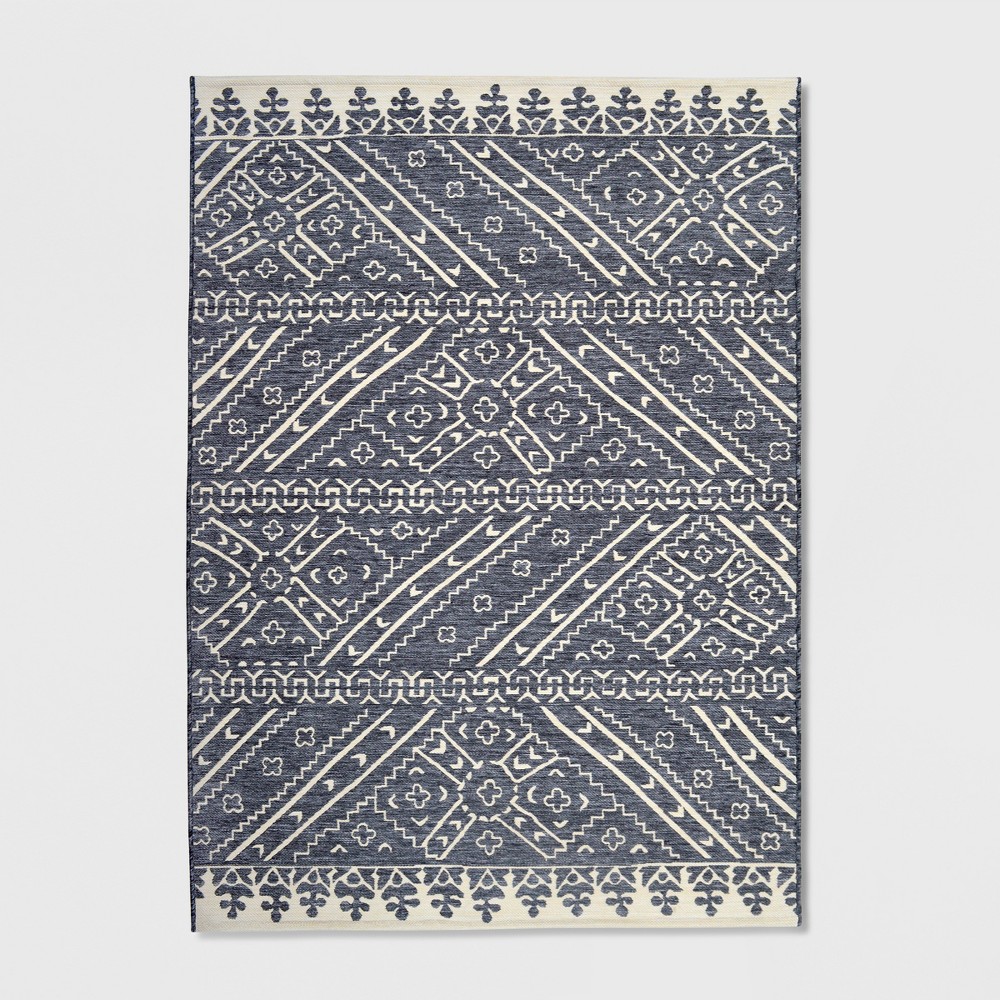  x 7' Royal Stripe Outdoor Rug Charcoal