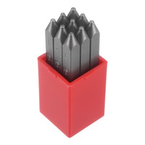 Unique Bargains High Tool Steel 0-9 Punch Number Stamp Set for Metal Plastic Wood 9 Pcs - 1 of 4