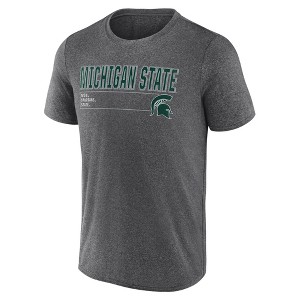 NCAA Michigan State Spartans Men's Charcoal Heather Poly T-Shirt - 1 of 3