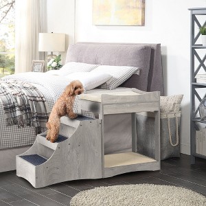 unipaws Pet Bunk Bed with Removable Step for Dogs and Cats - 1 of 4