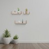 ChicFurnit Wall Shelf Set Floating Wood Shelves Invisible Brackets Hanging Shelf for Books Storage for Indoor Living Room, Golden, 13.98"*3.94"*2.76" - 2 of 4