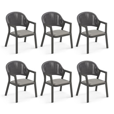 Outdoor Dining Set, 59 Inch Patio Furniture Set with PE Wicker Chairs, All-Weather Resistant Aluminum