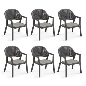 Outdoor Dining Set, 59 Inch Patio Furniture Set with PE Wicker Chairs, All-Weather Resistant Aluminum - 1 of 4