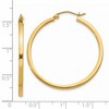 Black Bow Jewelry 2mm, 14k Yellow Gold Square Tube Round Hoop Earrings, 35mm (1 3/8 In) - 4 of 4