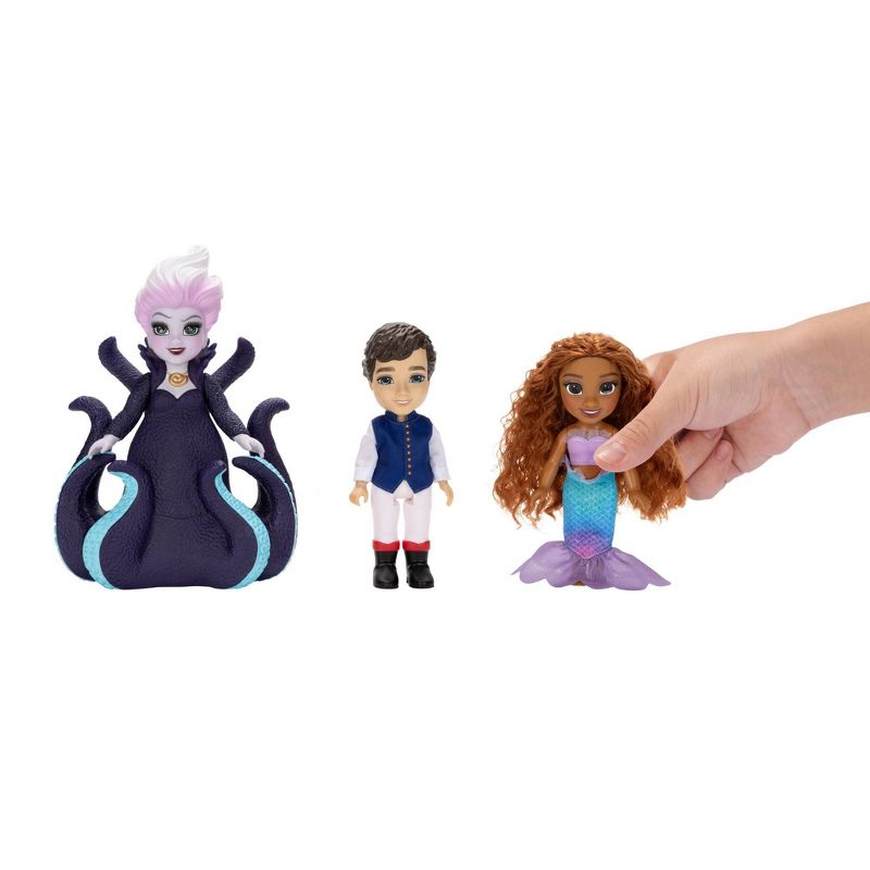 Disney The Little Mermaid Ariel Ursula &#38; Eric 6&#34; Petite Doll Gift Set, 3 of 13