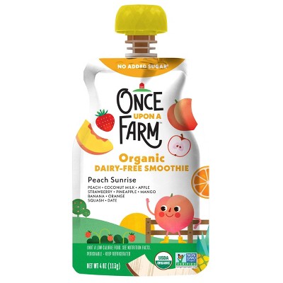 Once Upon a Farm Peach Sunrise Dairy Free Smoothie - 4oz