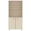 vidaXL Highboard Set of 2 Honey brown Solid pine wood, MDF Standard - 3 of 4