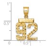 Black Bow Jewelry 14k Yellow Gold, Varsity Collection, Small D/C Pendant Number 92 - 2 of 3