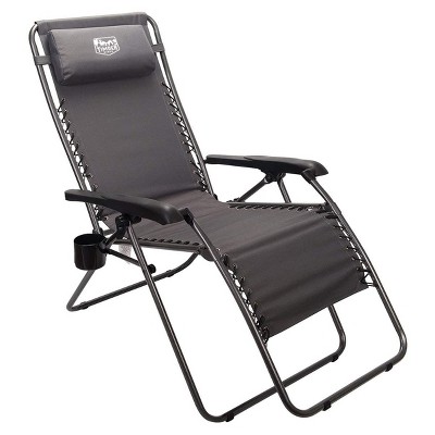Timber Ridge FC-630-68080 Zero Gravity Locking Outdoor Patio Sun Lounger Recliner Lounge Chair with Cupholder, Gray