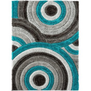 Luxe Weavers Shag Geometric Area Rug, Modern, Stain Resistant, Easy Indoor Rugs for Bedroom, Living Room - 1 of 4