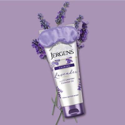 Jergens Lavender Triple Butter Blend Hand and Body Lotion, with Essential Oils, Calming, Nourish Skin - 7 fl oz