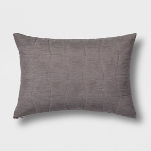 Quilted Geo Lumbar Throw Pillow Gray - Project 62