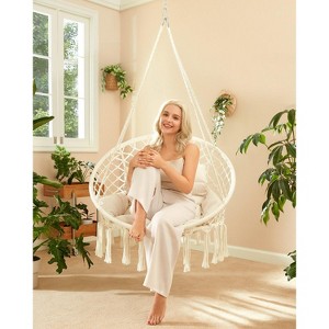 Greenstell Hammock Chair with Backrest - Swing Chair for Indoor and Outdoor Use, Holds 350 Pounds - 1 of 4