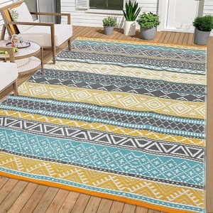 Acekool Reversible Outdoor Rug, Waterproof Plastic Straw Area Rug, Patio & Camping Carpet, Lightweight, Easy Clean, Portable for Deck & Backyard - 1 of 4
