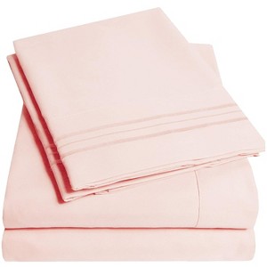 Home Mart Goods Blush Luxury Extra Soft Deep Pocket Fresh Breathable Sheet Set - 1 of 3