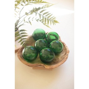 Green Glass Decorative Ball – 4" Round Home Accent by Kalalou - 1 of 3