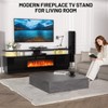 70'' Fireplace TV Stand with 36'' Firplace, Entertainment Center, 2 Tier TV Console Cabinet with Storage Cabinet, Electric Fireplace Heater - 2 of 4