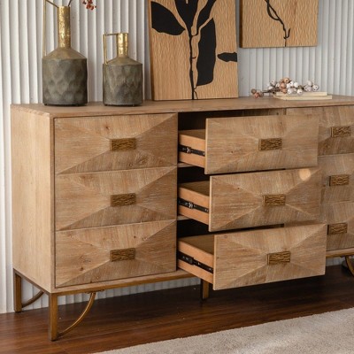 NicBex Drawers Dresser for Bedroom,MDF Dresser with Large Storage Space,Dressers for Kids Room,Living Room,Entry and Hallway,Natural