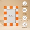 Folkulture Picture Frames, Resin Checkered Picture Frame or Orange Photo Frames for Wall, Large Picture Frames for Wall Pictures - 2 of 4