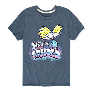 Boys' - Hey Arnold! - Airbrush Arnold Short Sleeve Graphic T-Shirt - 1 of 4