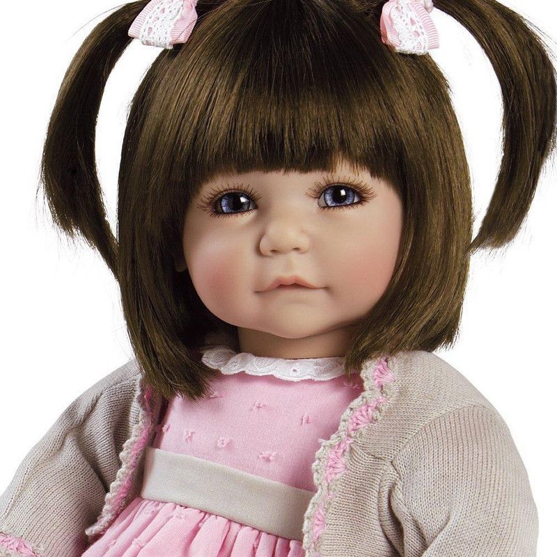 Adora Realistic Baby Doll Sweet Cheeks Toddler Doll - 20 inch, Soft CuddleMe Vinyl, Brown Hair, Blue Eyes, 5 of 9