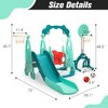 Infurnic Baby Activity Gyms 5-in-1 Kids Slide, HDPE Material, Promotes Physical Development, Perfect for Ages 1-8, Green, 41"*13"*21" - 4 of 4