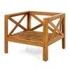 Lyngins 2-Pack Club Outdoor Accent Chairs, Teak-Finish Acacia Wood Armchair with Cushions, Patio Accent Chair, Outdoor Single Sofa Chair for Patio - 4 of 4