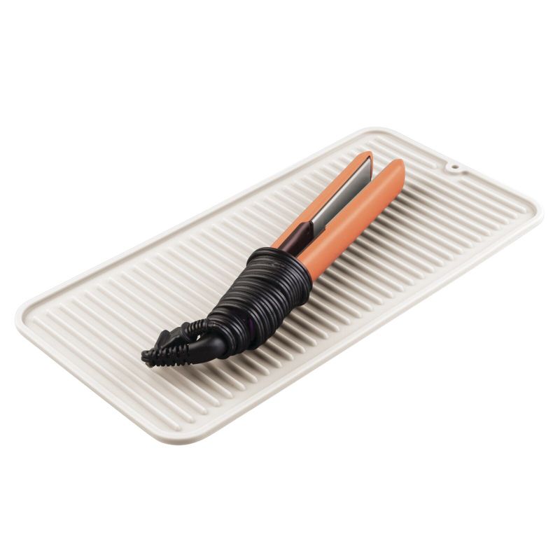 mDesign Silicone Heat-Resistant Hair Care Styling Tool Mat Tray, 1 of 8