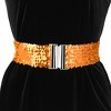 Allegra K Women's Halloween Stretchy Waist Belts Interlock Buckles Sequins Decor Wide Elastic Belts 2Pcs - 3 of 4