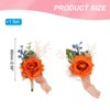 Unique Bargains Rose Corsage and Boutonnieres Set For Party Wedding Flowers Pin 2.76 Inch 2 Pcs - 2 of 4