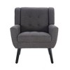 Lyngins Modern Ergonomics Accent Chair,Living Room Chair with Black Legs,Reading Leisure Chair for Bedroom,Living Room,Office - 2 of 4