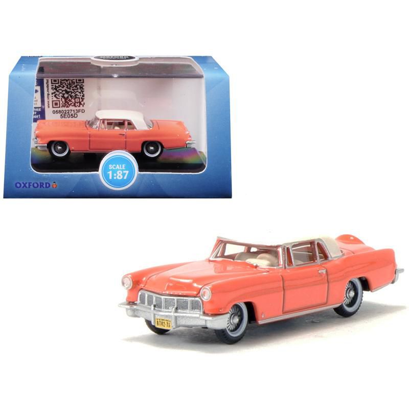 1956 Lincoln Continental Mark II Island Coral with Starmist White Top 1/87 (HO) Scale Diecast Model Car Oxford Diecast, 1 of 4