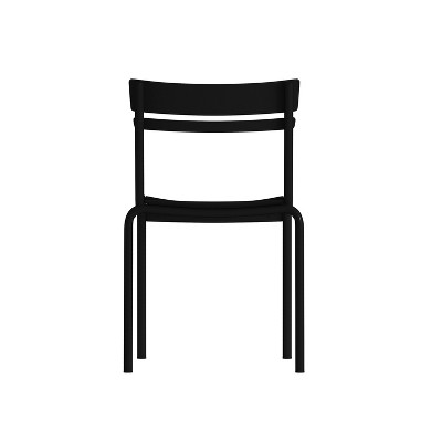 Nash Black Steel Armless Stackable Indoor-Outdoor Chairs, Set of 4