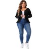 Agnes Orinda Women's Plus Size Long Sleeve Button Ruffle Open Front Knit Cardigan - 3 of 4