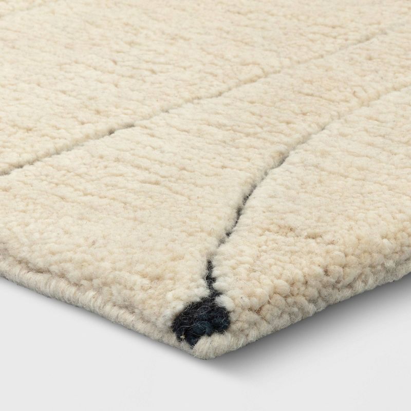 Tufted Loop Carved Area Rug Ivory/Navy Blue - Threshold™, 4 of 6