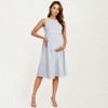Anna-Kaci Women’s Maternity Sleeveless Stripe Midi Dress with Soft Stretch Knit Fabric and Flattering Empire Waist - 2 of 4