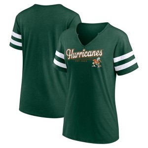 NCAA Miami Hurricanes Women's V-Neck Notch T-Shirt - 1 of 3